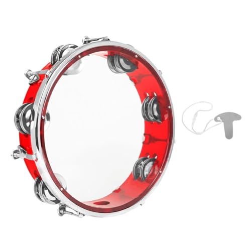 GALPADA Handtrommel und Erwachsene Tragbares Tamburin mit Doppelreihen Schellen Klarer Leicht zu Bedienen Geeignet für Musikunterricht Tanz und Partys Rotes Design GALPADA Handtrommel und Erwachsene Tragbares Tamburin mit Doppelreihen Schellen Klarer Leicht zu Bedienen Geeignet für Musikunterricht Tanz und Partys Rotes Design von GALPADA