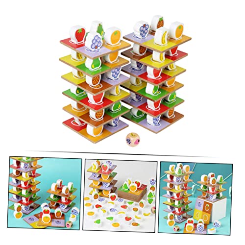 GALPADA Holz Balancespielzeug für Farbenfrohe Glatte Stapelblöcke Pädagogisches Lernspielzeug Kreativität und Sozialer Kompetenz Geeignet für Kleinkinder und Vorschulkinder von GALPADA