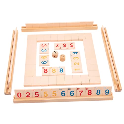 GALPADA Holz Brettspiel Shut The Box Würfelspiel Spielbrett für Erwachsene und Pädagogisches Partyspiel Glatte Oberfläche Fördert Rechenfähigkeiten und Familienspaß von GALPADA