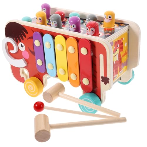 GALPADA Holz Hammerspiel für Kleinkinder mit Niedlichen Tierformen Motorikförderndes Hammerschlagen und Handkoordinationstraining Sicheres Montessori Holzspielzeug für Frühe Entwicklung von GALPADA