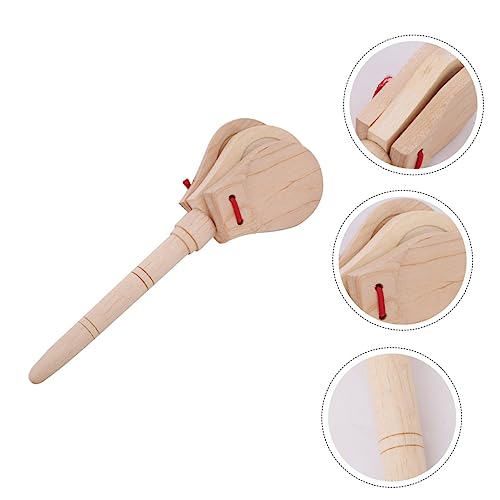 GALPADA Holz Kastagnetten Percussion mit Griff Sicherer Musikinstrument für Fingerfertigkeit Hand Auge Koordination und Kreativem Musikhobby Langlebiges Lernspielzeug für Kleinkinder von GALPADA