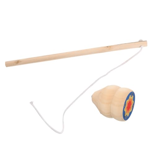 GALPADA Holz Kreiselspielzeug Traditioneller Gyroskop Holzspielzeug mit Seil Langlebig und Formstabil Fördert Feinmotorik und Hand Auge Koordination für Erwachsene Zufällige Farbe von GALPADA