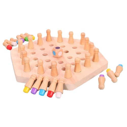 GALPADA Holz Memory Schachspiel Langlebiges Lernspielzeug für Fördert Konzentration und Logisches Teiliges Brettspiel für Eltern Junge Mädchen Spielspaß Montessori Gedächtnistraining von GALPADA