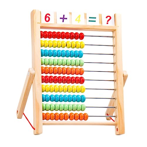 GALPADA Holz Rechenrahmen Abakus Rechenhilfe Lernspielzeug Einschulung Jungen Mädchen Pädagogisches Zählspielzeug Frühförderung Mathematikhilfe Langlebig Leicht Tragbar von GALPADA