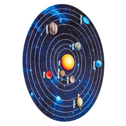 GALPADA Holz Sonnensystem Puzzle Planeten Lernspielzeug für Vorschulkinder Montessori Holzplaneten zum Erkennen und Zuordnen Kreatives Weltraumspielzeug Feinmotorik und Vorstellungskraft von GALPADA