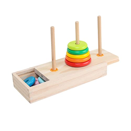 GALPADA Holz Stapelturm Regenbogen Teiliges Motorikspielzeug für Kleinkinder Ab Jahr Bunte BAU und Formerkennung Ringe Pädagogisches Montessori Lernspielzeug und Feinmotorik von GALPADA