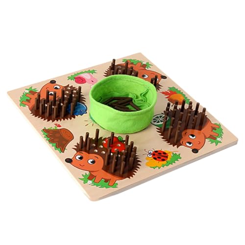 GALPADA Holz Steckspiel Igel für Logisches Sensorisches Lernspielzeug Motorisches Holzspielzeug Hand Auge Koordination und Kognitiver Entwicklung Geeignet für Kleinkinder von GALPADA