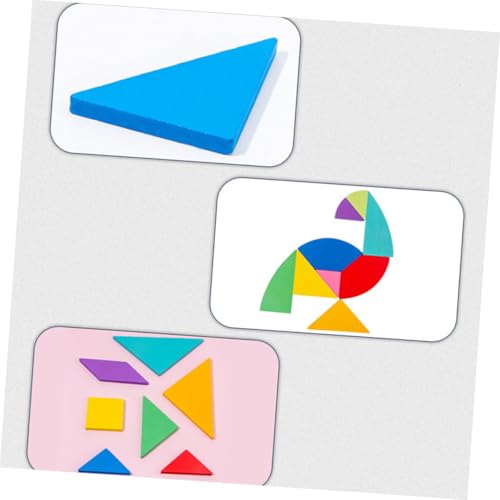 GALPADA Holz Tangram Mehrteiliges Puzzle mit Bunter Farbgestaltung Pädagogisches Lernspielzeug für Fördert Konzentration und Kreativität Inklusive Aufbewahrungsbox Sicher und Langlebig von GALPADA