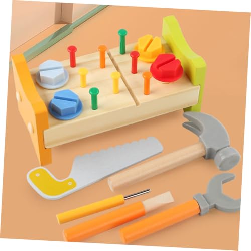 GALPADA Holz Werkbank mit Hammer Pounding Peg Werkbank für Kleinkinder Montessori Lernspielzeug Hand Auge koordination Kreativität und Logischem Denken Sicher und Abgerundet von GALPADA