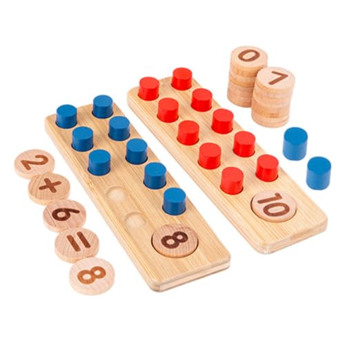 GALPADA Holz Zählspielzeug für Bunte Zahlenblöcke Lernspielzeug Mathematik Montessori Pädagogisches Rechenspielzeug für Vorschule und Kindergarten von GALPADA