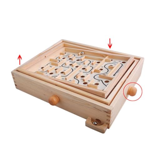 GALPADA Holzperlen Labyrinthspielzeug aus Naturbelassenem Holz Pädagogisches Balancespiel für Jungen Mädchen Fördert Logisches Denken und Problemlösungsfähigkeiten Stressabbauend und von GALPADA