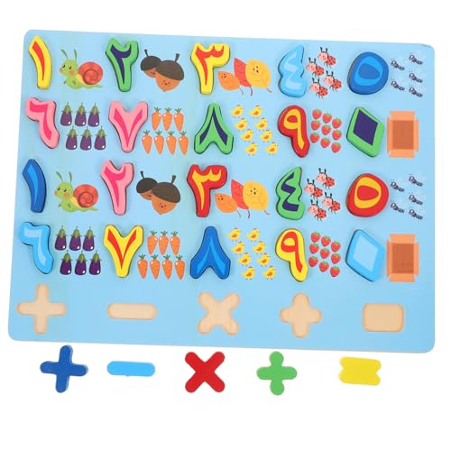 GALPADA Holzpuzzle Arabische Zahlen Lernspielzeug aus Mittelgroß Blau Pädagogisch Fördert Feinmotorik Wahrnehmung Vorschule von GALPADA
