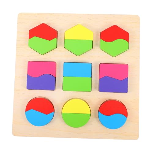 GALPADA Holzpuzzle für Kleinkinder Großes Geometrisches Lernspielzeug aus Glattem Holz Sicher und Kinderfreundlich Fördert Farberkennung und Problemlösung für Junge Mädchen und von GALPADA