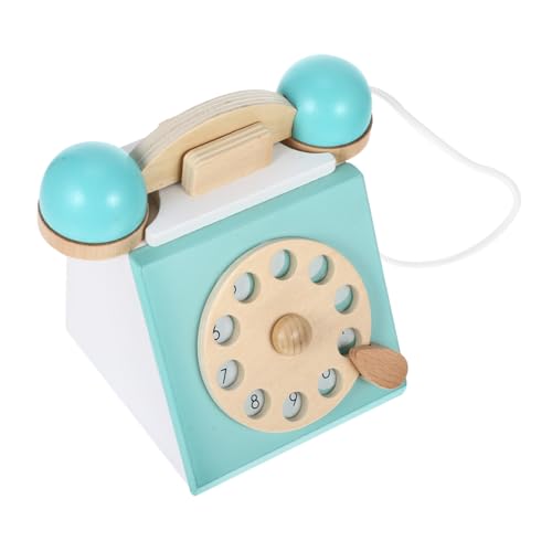 GALPADA Holzspielzeug Telefon Retro Wählscheibe Lernspielzeug für Pädagogisches Langlebiges und Sicheres Holz Telefon Fördert Zahlenverständnis und Soziale Fähigkeiten von GALPADA