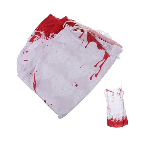 GALPADA Horror Braut Kostüm Damen Gruseliges Halloween Outfit Blutiges Brautkleid Spuk Braut Kleid Für Spuk-events Und Horror-feiern von GALPADA