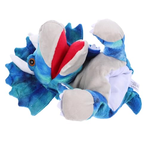 GALPADA Interaktive Dinosaurier Handpuppe Kuscheliges Plüschspielzeug für Handpuppe zum Geschichtenerzählen Fördert Kommunikation und Fantasie Blau von GALPADA