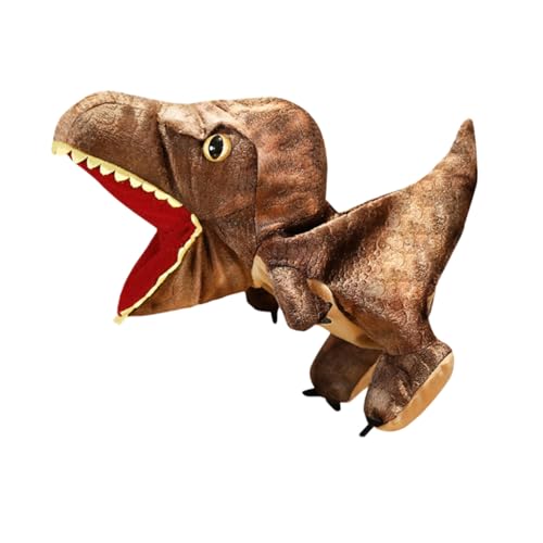 GALPADA Interaktive Dinosaurier Handpuppe aus Weichem Material für Einfarbig Braun Waschbar Einheitliche für Rollenspiele Erzählstunden Puppentheater Kommunikation von GALPADA