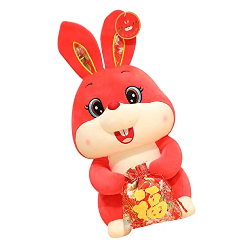 GALPADA Jahresmaskottchen Plüsch Kaninchenpuppe mit Weiches Kuscheltier für Tischdeko Leichtes und Festtagsornament Niedliches Bunny für Zuhause Sofa Auto von GALPADA