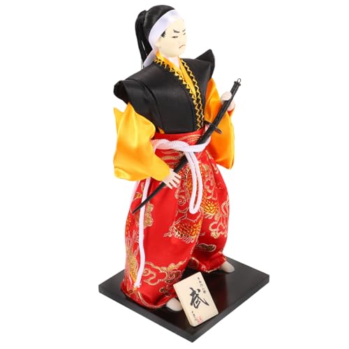 GALPADA Japanische Samurai Figur Dekorative Statue mit Traditionellem Kimono Kompakte Tischdekoration für Heim und Büro Japanischer Krieger als Geschenkidee und Stilvolle Wohnaccessoire von GALPADA