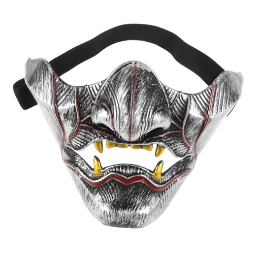 GALPADA Japanische Samurai Halbmaske Prajna Dämonen Gesichtsbedeckung für Halloween Karneval und Cosplay Langlebig Detailgenau Bequeme Unheimliches Design GALPADA Japanische Samurai Halbmaske Prajna Dämonen Gesichtsbedeckung für Halloween Karneval und Cosplay Langlebig Detailgenau Bequeme Unheimliches Design von GALPADA