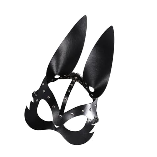 GALPADA Kaninchen Ledermaske für Halloween Ostern Bunny Kostümzubehör für Maskerade Themenpartys Party Dekoration Geschenkidee von GALPADA