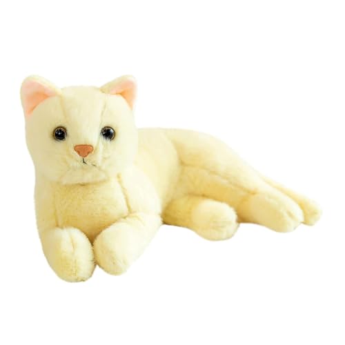 GALPADA Katzen Plüschtier Plüschtiere Kuscheltiere Für Mädchen Hallo Kleine Weiße Katze Katzenspielzeug Für Jungen Und Mädchen Spiel Haarlos Weiche Graue Plüschkatze Graue von GALPADA