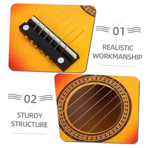 GALPADA Kindergitarre für Anfänger Lernspielzeug Musikinstrument Pädagogische Simulation Gitarre Fördert Musikalische Entwicklung und Interesse Sonnenfarben Design von GALPADA