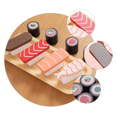 GALPADA Kinderküche Holzspielzeug Simuliertes Sushi und Brot Sicheres Küchenzubehör für Kreative Rollenspiele Fördert Denkfähigkeit und Eltern-Junge Mädchen-interaktion Pädagogisch von GALPADA