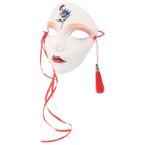 GALPADA Kitsune Fuchs Maske Vollgesicht Cosplay Maske Halloween Maskerade Ball Maske Japanische Traditionelle Cosplay Kabuki Kostüm Accessoires Wanddekoration von GALPADA