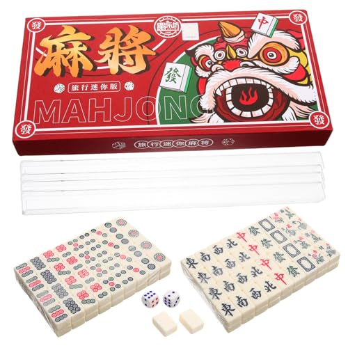 GALPADA Kleines Tragbares Mini Mahjong Set für Reisen und Partys Leichtes Chinesisches Spiel Kompakt und Einfach zu Bedienen für Familien und Freizeit Fördert Soziale Interaktion und von GALPADA