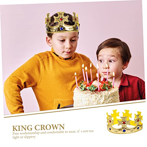 GALPADA Königskrone Plastikjuwelen Leichte Königliche Krone für Jungen Geburtstag Halloween Party Kopfschmuck Bequem und Tragbar Einzigartige Performance Requisiten von GALPADA