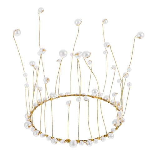 GALPADA Krone Tortenaufsatz Mit Perlen Kuchendekoration Für Geburtstagsfeiern Und Hochzeiten Hochwertiges Design Aus Kupferdraht Für Junge Mädchen Und Mädchen Goldene Farbe GALPADA Krone Tortenaufsatz Mit Perlen Kuchendekoration Für Geburtstagsfeiern Und Hochzeiten Hochwertiges Design Aus Kupferdraht Für Junge Mädchen Und Mädchen Goldene Farbe von GALPADA