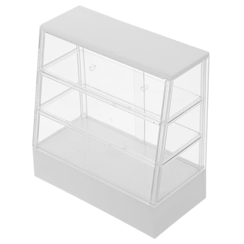 GALPADA Kuchenschrank Modell Puppenbäckerei Mini Kuchenregal Mini Ladenschrank Schränke Miniaturmöbel Ornament Mini Ornament Mini Schrank Kunststoff Weiß von GALPADA