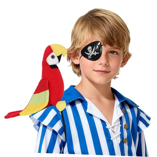 GALPADA Kuscheliger Piraten-papagei Plüschtier Schulter-accessoire Halloween Cosplay Kostüm Requisit für Piratenpartys und Rollenspiele mit Augenklappe GALPADA Kuscheliger Piraten-papagei Plüschtier Schulter-accessoire Halloween Cosplay Kostüm Requisit für Piratenpartys und Rollenspiele mit Augenklappe von GALPADA