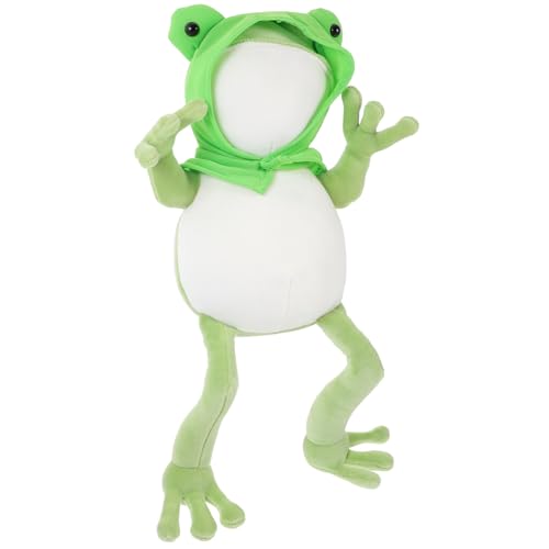 GALPADA Kuscheliges Frosch Plüschtier Weiches Stofftier Kuscheltier Geschenk für Sofa Bettkissen Niedliches Grünes Plüschfrosch Kissen für Jungen und Mädchen von GALPADA