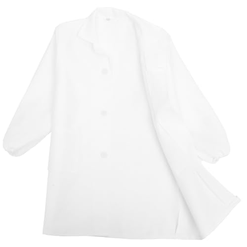 GALPADA Laborkittel Weiß Langärmlig Atmungsaktiv Leicht für Jungen und Mädchen für Wissenschaftler Arzt Labor cosplay Geeignet für Kindergarten Grundschule Rollenspiele Halloween von GALPADA