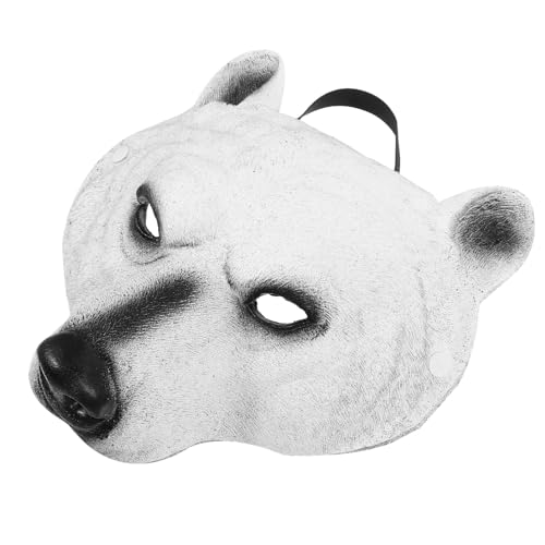 GALPADA Latex-Tiermaske Realistische 3D-Eisbärenmaske Cosplay-Kostümzubehör Für Halloween Karneval Maskerade Party von GALPADA