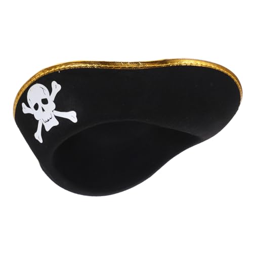 GALPADA Leichter Filz Piratenhut mit Goldener Kante Dreieckige Karnevalsmütze für Halloween Cosplay Faschingspartys Authentisches Piratenkostüm Zubehör GALPADA Leichter Filz Piratenhut mit Goldener Kante Dreieckige Karnevalsmütze für Halloween Cosplay Faschingspartys Authentisches Piratenkostüm Zubehör von GALPADA