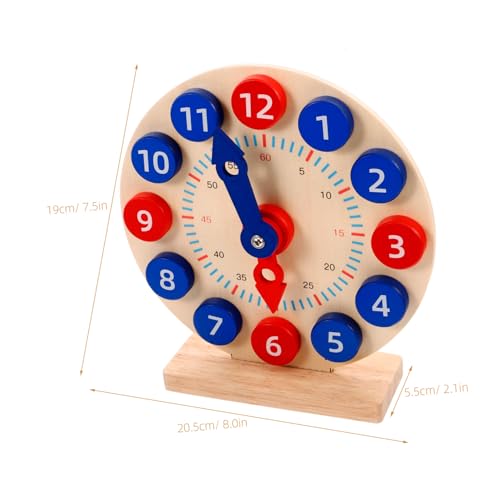 GALPADA Lernuhr aus Holz Pädagogisches Uhrzeit Lernspielzeug Robustes Lehrmodell für Vorschulkinder und Grundschüler Fördert Zeitverständnis Hand Auge koordination und Logisches Denken von GALPADA