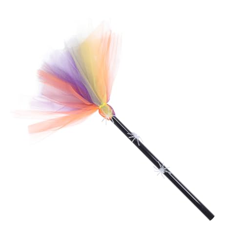 GALPADA Leuchtender Halloween Hexenbesen mit Spinnennetz-deko Leichtes Cosplay-Besen-Ornament für Party-atmosphäre Farbige Polyester Kunststoff-Materialien für Drinnen und Draußen und GALPADA Leuchtender Halloween Hexenbesen mit Spinnennetz-deko Leichtes Cosplay-Besen-Ornament für Party-atmosphäre Farbige Polyester Kunststoff-Materialien für Drinnen und Draußen und von GALPADA