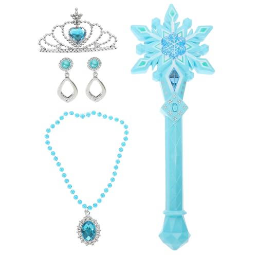 GALPADA Leuchtender Schneeflocken Zauberstab Prinzessin Kostümzubehör Fee Stab mit Licht für Mädchen Geburtstagsfeier Cosplay Themenpartys und Fotoshootings von GALPADA