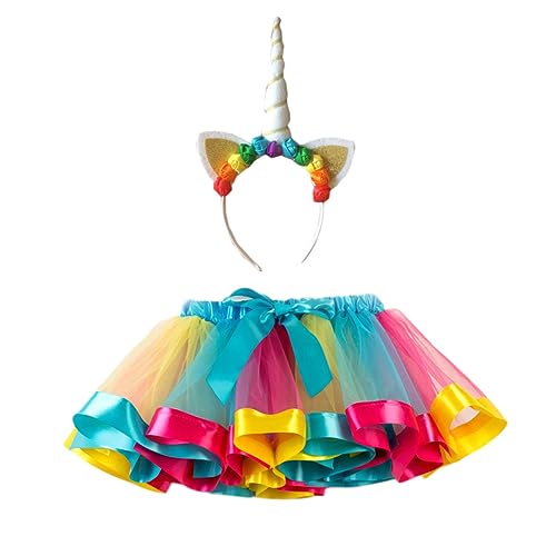 GALPADA Einhorn-Partykleid Kinderkleidung für Mädchen Outfit für Mädchen Kleid für Mädchen Kleider Einhorn Kostüm einhorn mädchen kleidung Europäisch und amerikanisch Rock einstellen von GALPADA
