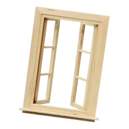 GALPADA Maßstab Miniatur Möbel Zubehör Doppelklapp-fenstermodell für Puppenhaus Dekoration Geeignet für Puppen von GALPADA