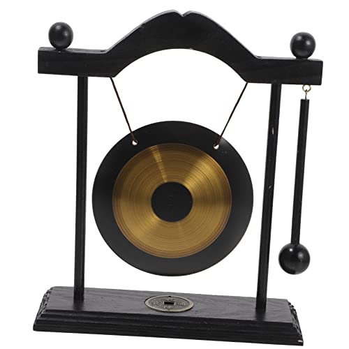 GALPADA Messing Desktop Gong mit Holzhammer und Ständer Beruhigendes Feng Shui Ornament für Home Office Dekoration Platzsparendes Zen Klangspiel als zur Einweihung von GALPADA