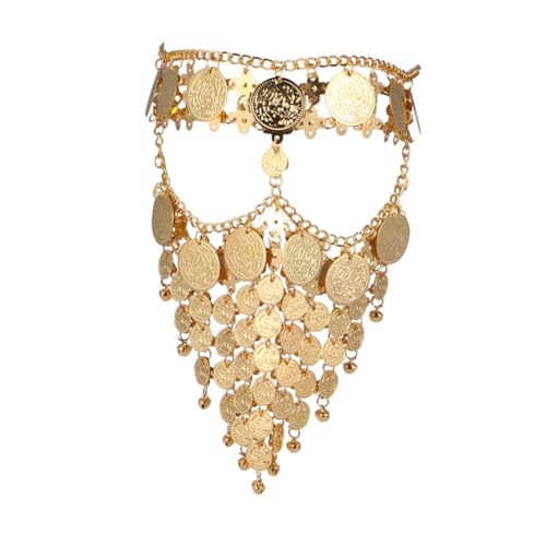 GALPADA Metal Chain Belly Veil Goldene Party Maske mit Verstellbarer Glänzender Kette für Karneval Masquerade Cosplay und Halloween Erwachsene GALPADA Metal Chain Belly Veil Goldene Party Maske mit Verstellbarer Glänzender Kette für Karneval Masquerade Cosplay und Halloween Erwachsene von GALPADA