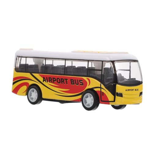 GALPADA Metallmodellbus Reibungsbetriebenes Mini Fahrzeug Gelber Linienbus Für Sammler Wertvolles Druckgussmodell Mit Glatter Oberfläche Robust Und Realistisch von GALPADA
