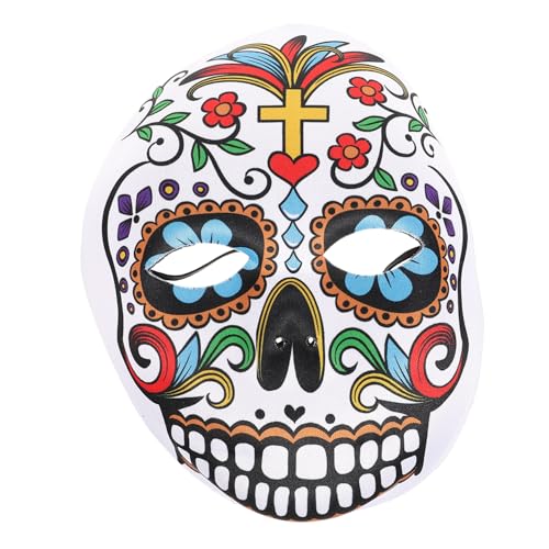 GALPADA Mexikanische Maske Zum Tag Der Toten (klassischer Herrenstil) Maskerade-masken-kostüm -halbmaske Mexikanische Masken Cosplay-maske Geschenk Skelett Männlich Eva Kleid von GALPADA