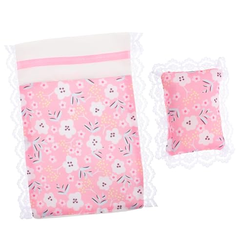 GALPADA Mini Dollhouse Bedding Realistisch Gestaltetes Puppenhaus Bettzeug mit Kissen und Bettlaken Kompakt und Langlebig Zubehör für Puppenmöbel und Puppenhaus Schlafzimmerdekoration von GALPADA