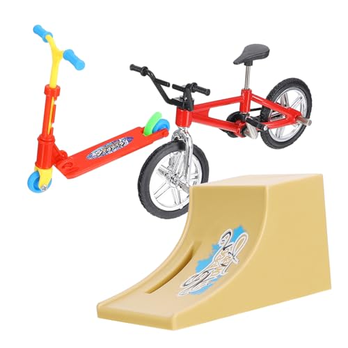 GALPADA Mini Finger Sports Toys mit Finger Scooter und Bike Rampe Tragbare Fingerspielzeuge zum Geschicklichkeitstraining Stressabbauend und Dekorativ Glatte Oberfläche für Erwachsene von GALPADA