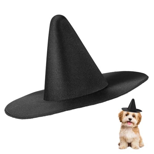 GALPADA Mini Hexenhut Schwarz Satin Halloween Dekorationshut für DIY Bastelprojekte Puppen Haustiere und Partyaccessoires Leicht Langlebig und Vielseitig Verwendbar von GALPADA